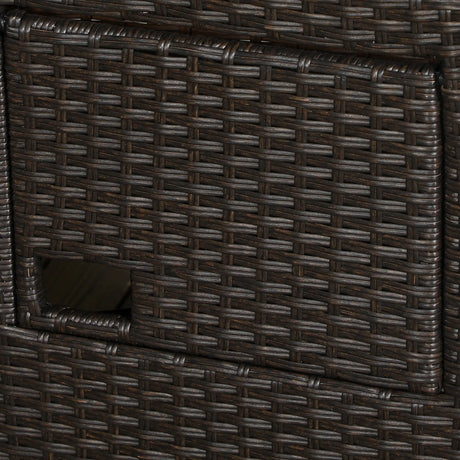 Outsunny Outdoor Recliner Chair with Adjustable Backrest and Footrest, Cushion, Side Tray, Khaki/Brown