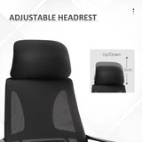Vinsetto High Back Office Chair with Headrest, Adjustable Height, Mesh Material for Office Use, Black