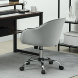 HOMCOM 46-56 cm Velvet-feel Office Chair - Grey