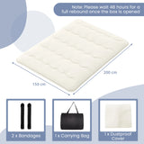 Japanese Floor Mattress with Washable Cover and Carry Bag-Beige-King Size