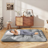 Japanese Floor Mattress with Washable Cover and Carry Bag-Grey-King Size