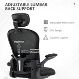 Vinsetto Multi-Adjustable Office Chair, with Lumbar Support, Headrest and Mesh Back - Black