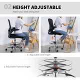 HOMCOM Draughtsman Chair, with Adjustable Lumbar - Black