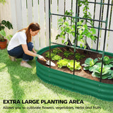 Outsunny Galvanised Raised Garden Bed with Arched Trellis, 5 x 3 x 6ft Metal Raised Bed for Garden with Open Bottom, Green