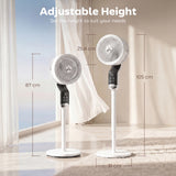 HOMCOM 20 dB Silent Standing Fan, 41in Pedestal Fan with Remote, Oscillating, 8 Speeds, Adjustable Height, 12H Timer