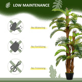 Outsunny Artificial Plant Tropical Fern in Pot, Fake Plants for Home Indoor Decor, 150cm, Green