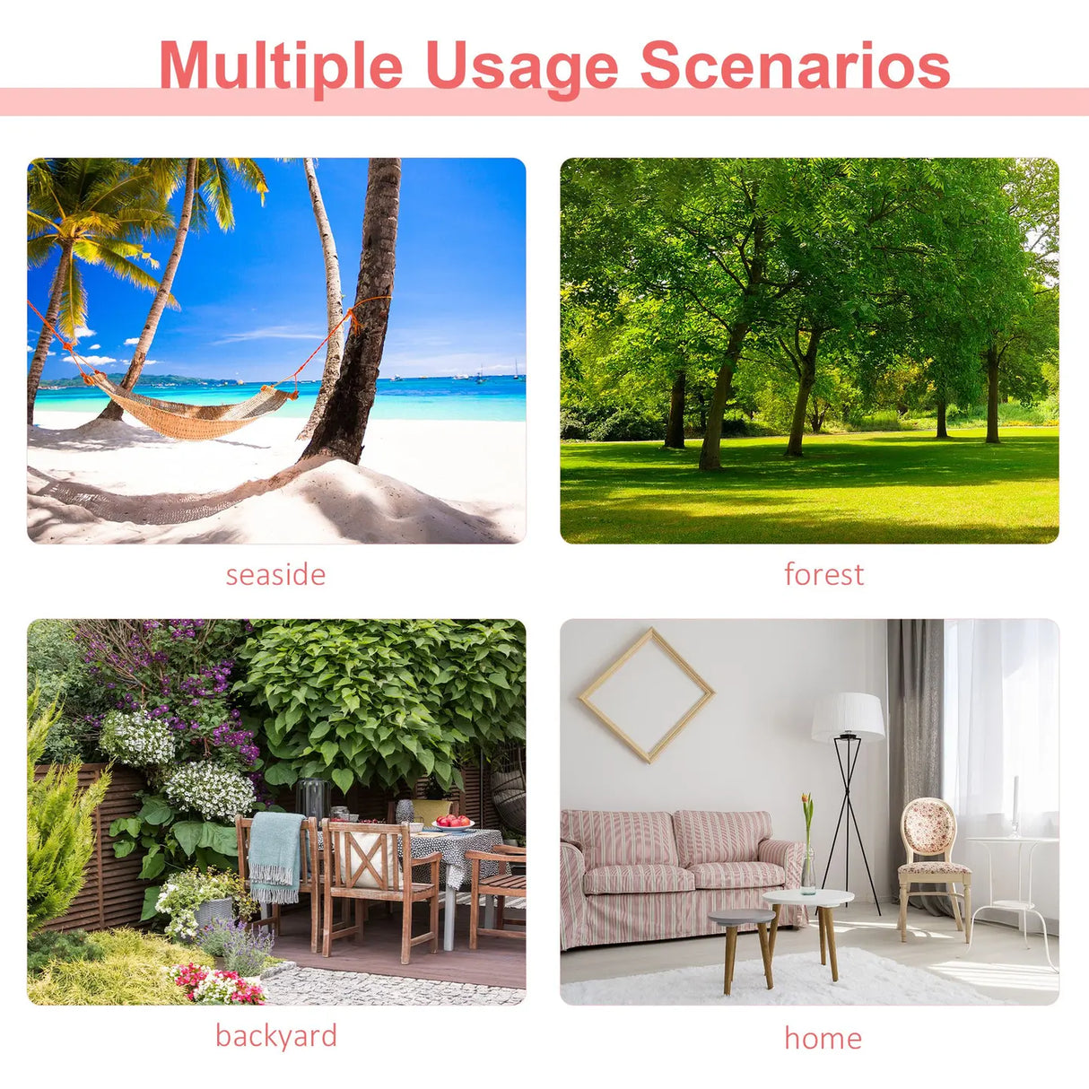 Outsunny Cotton Hammock Soft Portable Swing Sleeping w/ Headrest & Side Pocket Deluxe Swing Chair for Beach, Yard, Bedroom, Patio, Porch, Indoor, Outdoor14270 x 80 cm