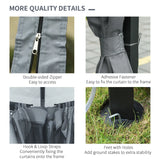 Outsunny 3 x 4m Hardtop Gazebo Canopy with Polycarbonate Roof, Aluminium Frame, Permanent Pavilion Garden Gazebo with Netting and Curtains - Grey