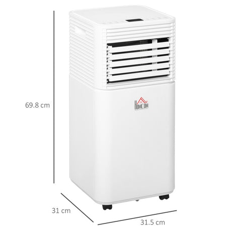 HOMCOM 9000 BTU Portable Air Conditioner for Cooling Dehumidifier Fan, Air Conditioning Unit for Room up to 18m², with Remote, 24H Timer, Window Mount Kit, R290, A Energy Efficiency