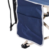 Outsunny Single Person Camping Bed Folding Cot Outdoor Patio Portable Military Sleeping Bed Travel Guest Leisure Fishing with Side Pocket and Carry Bag - Blue