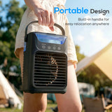 HOMCOM Air Cooler with Adjustable Head, Portable Air Conditioner with 3 Wind Speed, 2 Cool Mist, RGB Light, Black