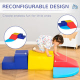 HOMCOM Soft Play 4-piece Climb and Crawl Foam Toddler Stairs and Ramp Colorful Children's Educational Software Activity Toys for Baby Preschooler