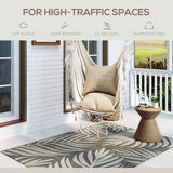 HOMCOM UV Resistant Indoor & Outdoor Area Rug, Easy-Cleaning Machine Washable Rug for Patio, Garden, Kitchen, Bathroom or Living Room, 170 x 120 cm, Grey