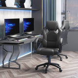 Vinsetto Office Chair Faux Leather Swivel Computer Desk Chair for Home Office with Wheels Armrests Black
