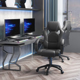 Vinsetto Office Chair Faux Leather Swivel Computer Desk Chair for Home Office with Wheels Armrests Black