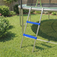 SPORTNOW Trampoline Ladder, 2-Steps with Horizontal Wide Steps, Universal Hook, Galvanised Steel Frame, 150kg Load Capacity