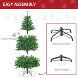 HOMCOM 5FT Christmas Tree Warm White LED Light Holiday Home Decoration, Green