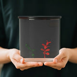 PawHut 3L Small Fish Tank with Filter System, LED Light, Small Fish Tank for Betta, Goldfish, Shrimp, Black