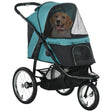 PawHut Foldable Pet Stroller Jogger, with Three Wheels, Canopy, for Medium and Small Dogs, Green