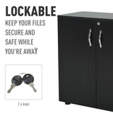 Vinsetto Two-Tier Locking Office Storage Cabinet - Black