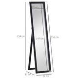 HOMCOM Full Length Mirror for Bedroom, Free Standing Dressing Mirror, Wall Mirror for Living Room, 37 x 154 cm, Black