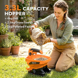 Outsunny Cordless Spreader, 3.3L Handheld Seed Spreader with Adjustable Scatter Width, Adjustable Flow, USB Charging Cable