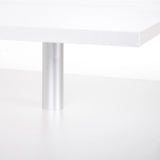 HOMCOM Coffee Table with Storage, 2-Tier Centre Table, Modern Living Room Table with Open Shelf and Aluminium Poles, White