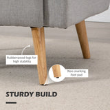 HOMCOM Accent Chair, Linen-Touch Armchair with Pillow, Upholstered Leisure Lounge Sofa for Living Room, Club Chair with Rubber Wooden Frame, Grey