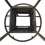 Outsunny 70 cm Wood-Effect Rattan Garden Table - Grey