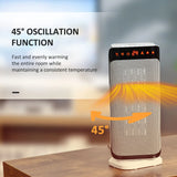 HOMCOM 2000W Electric Heater, PTC Ceramic Portable Fan Heater with Overheating & Tip-Over Protection, 8H Timer, 45 Oscillating Heater for Home, Office, Study, Bedroom