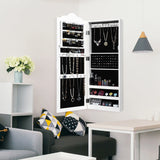 Wall Mounted Mirrored Jewelry Armoire Storage Organizer