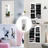 Wall Mounted Mirrored Jewelry Armoire Storage Organizer
