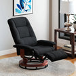HOMCOM Reclining Swivel Chair, with Footrest - Black