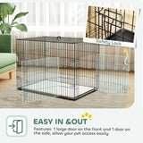 PawHut Foldable Dog Crate with 2 Doors with Tray, Soft Cushion, for Large Medium Dogs, 90 x 58 x 62, Black