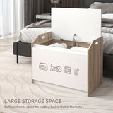 HOMCOM 60 x 35.5cm Storage Ottoman Box, with Top Seat - White