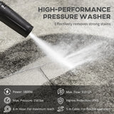 DURHAND 1800W High Pressure Washer, 150 Bar Pressure, 510 L/h Flow, High-Performance Portable Power Washer Jet Wash Cleaner with 6M Hose, Snow Foam Bottle for Garden, Car, Furniture, Yellow