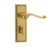 Georgian Suite Door Handle on Bathroom Plate Polished Brass