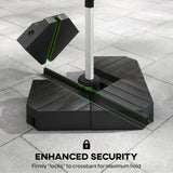 Outsunny Umbrella Weights for Cantilever Parasols, Set of 4 Heavy Duty Parasol Base Stand Weights, 80kg Sand or 60kg Water Filled, Black