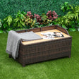 Outsunny 130 L Rattan Garden Storage Box, with Seat - Mixed Brown