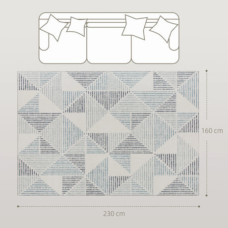 HOMCOM Modern Area Rug, Geometric Pattern Non-Slip Washable Rug, Soft Floor Carpet for Living Room, Bedroom, Dining Room, Home Office, 230 x 160 cm, Multi-Coloured
