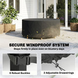 Outsunny Round Garden Furniture Cover, Waterproof Garden Table Cover, 420D Heavy Duty Oxford for Outdoor, Dia.214 x 70 cm, Black