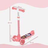 AIYAPLAY Kids 3 Wheel Scooter for 2-6 Years Old w/ Adjustable Height, LED Light, TPE Handlebar, Pink