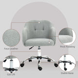 HOMCOM Teddy Fleece Swivel Office Chair - Grey