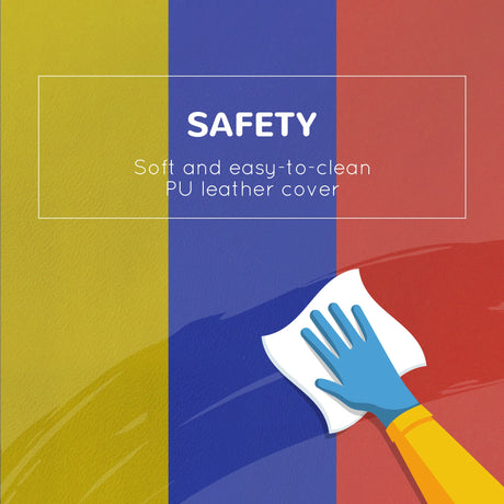 HOMCOM 2-Piece Soft Playset for Toddlers, Climbing, Crawling, For ages 12-36 Months, Red