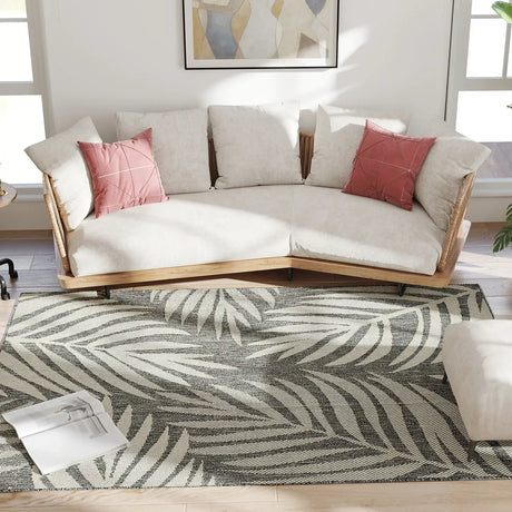 HOMCOM UV Resistant Indoor & Outdoor Area Rug, Easy-Cleaning Machine Washable Rug for Patio, Garden, Kitchen, Bathroom or Living Room, 230 x 160 cm, Grey