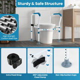 Toilet Safety Rail with Adjustable Height for Elderly-Blue