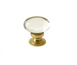 Jedo Oval Glass Cupboard Knobs 41x26mm Polished Brass