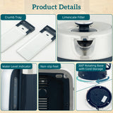 HOMCOM Electric Stainless Steel Kettle and Toaster Set, 3000W 1.7L UK Strix Thermostat Dark Blue