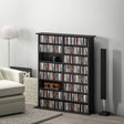 HOMCOM 16-Compartment Media Shelf - Black