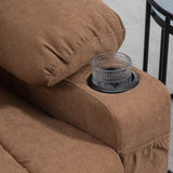 HOMCOM Oversized Riser and Recliner Chairs for the Elderly, Fabric Upholstered Lift Chair for Living Room with Remote Control, Side Pockets, Cup Holder, Brown